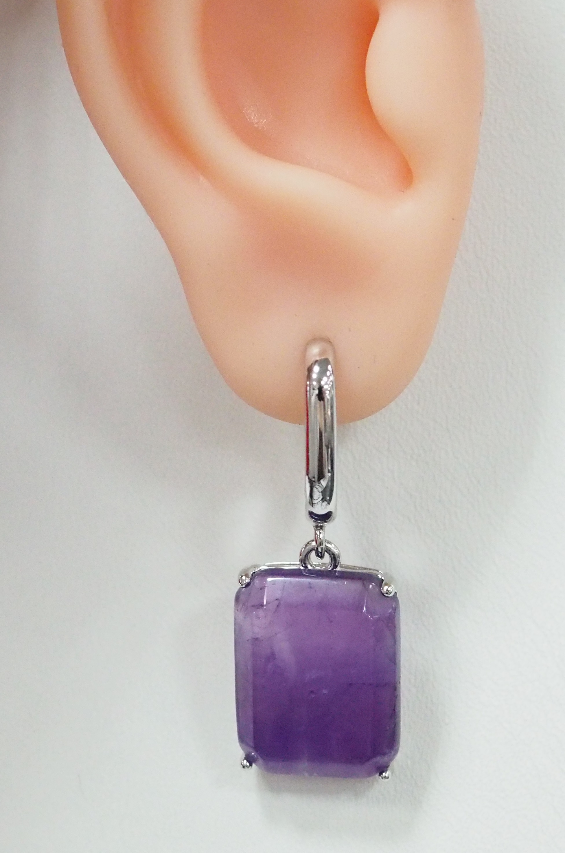 Серебряные серьги с аметистами